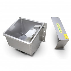 F130 INOX Stainless steel drinking bowl with T fitting
