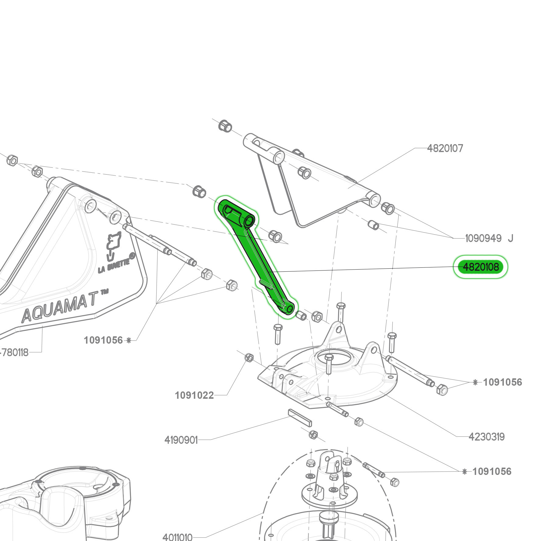 TIEROD (spare part) for pasture pump AQUAMAT II